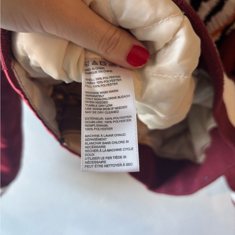 silence + noise Red and White Tiger Embroidered Bomber Jacket - Picture 7 of 7